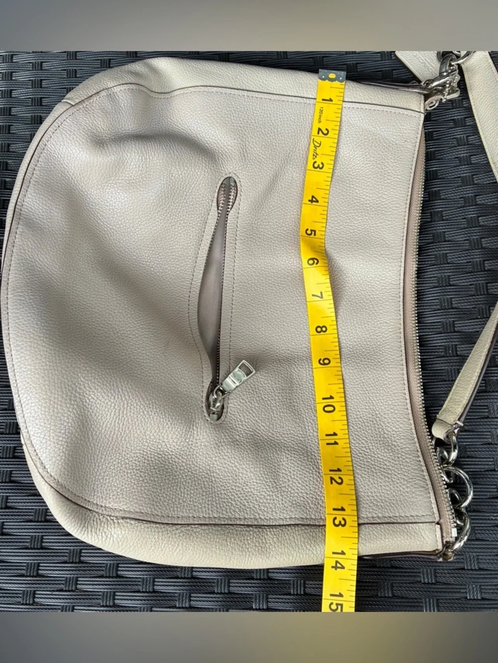 Coach Pebbled Leather Shoulder Bag in gray